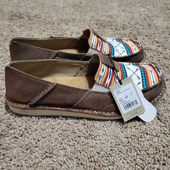 Womens Ariat Cruiser Rose Gold Aztec Arrow Print Cruiser Leather Loafer Size 9.5 - Picture 7 of 9